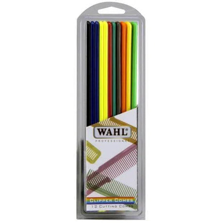12 Pack Of Large Clipper Combs In Assorted Colours-Wahl