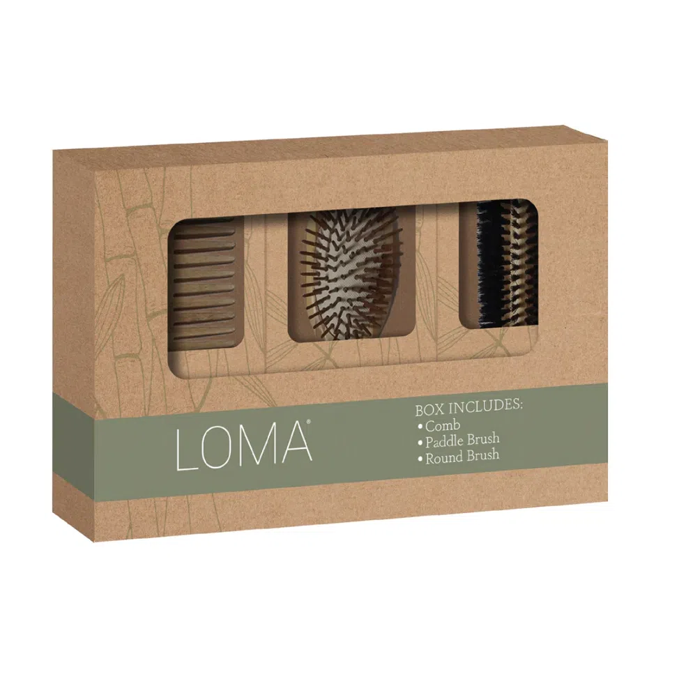 Bamboo Comb & Brush Set-LOMA