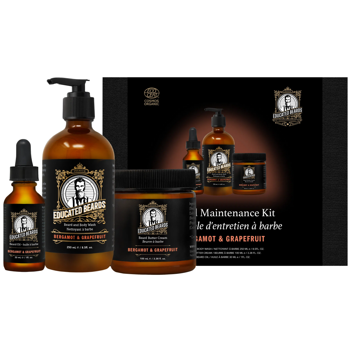 Bergamot Grapefruit Beard Maintenance Kit-Educated Beards