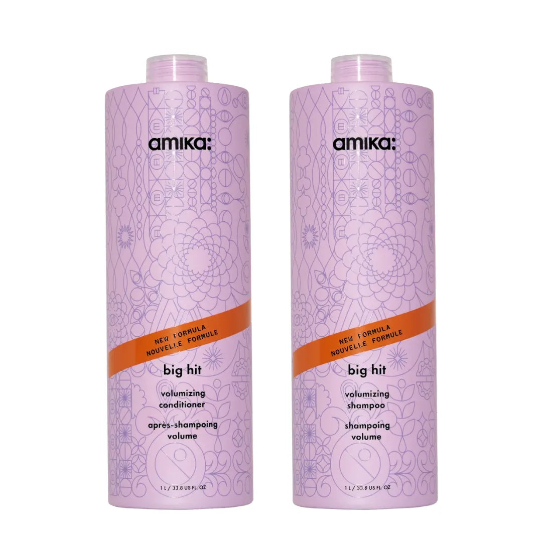 Big Hit Volumizing Shampoo + Conditioner 1L Duo-Amika