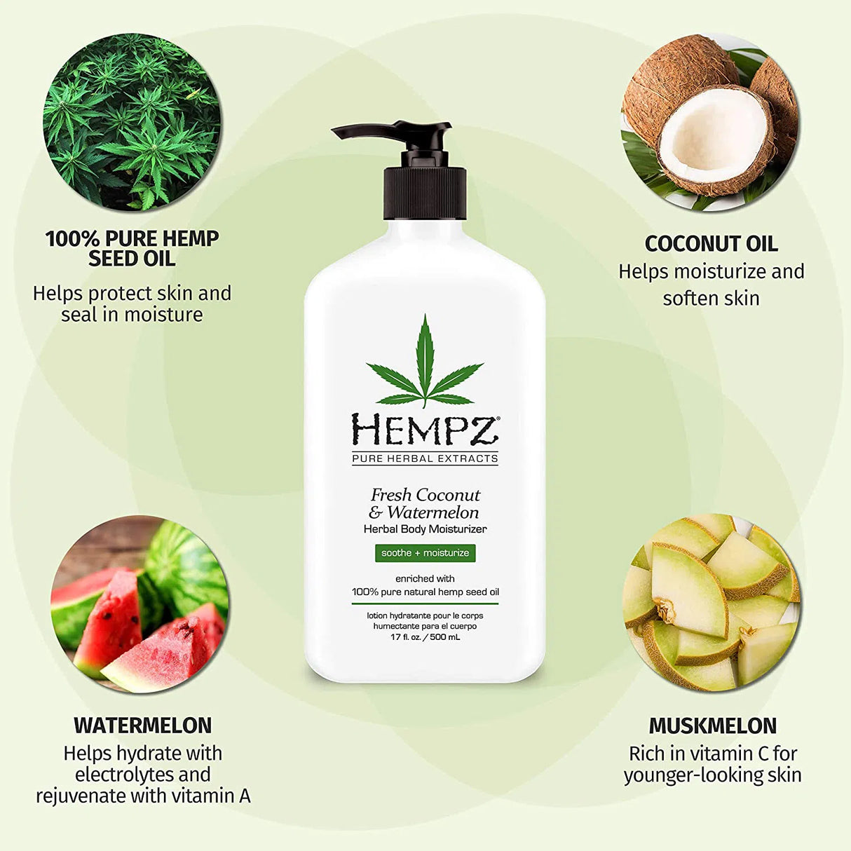 Fresh Coconut + Watermelon Body Moisturizer-Hempz