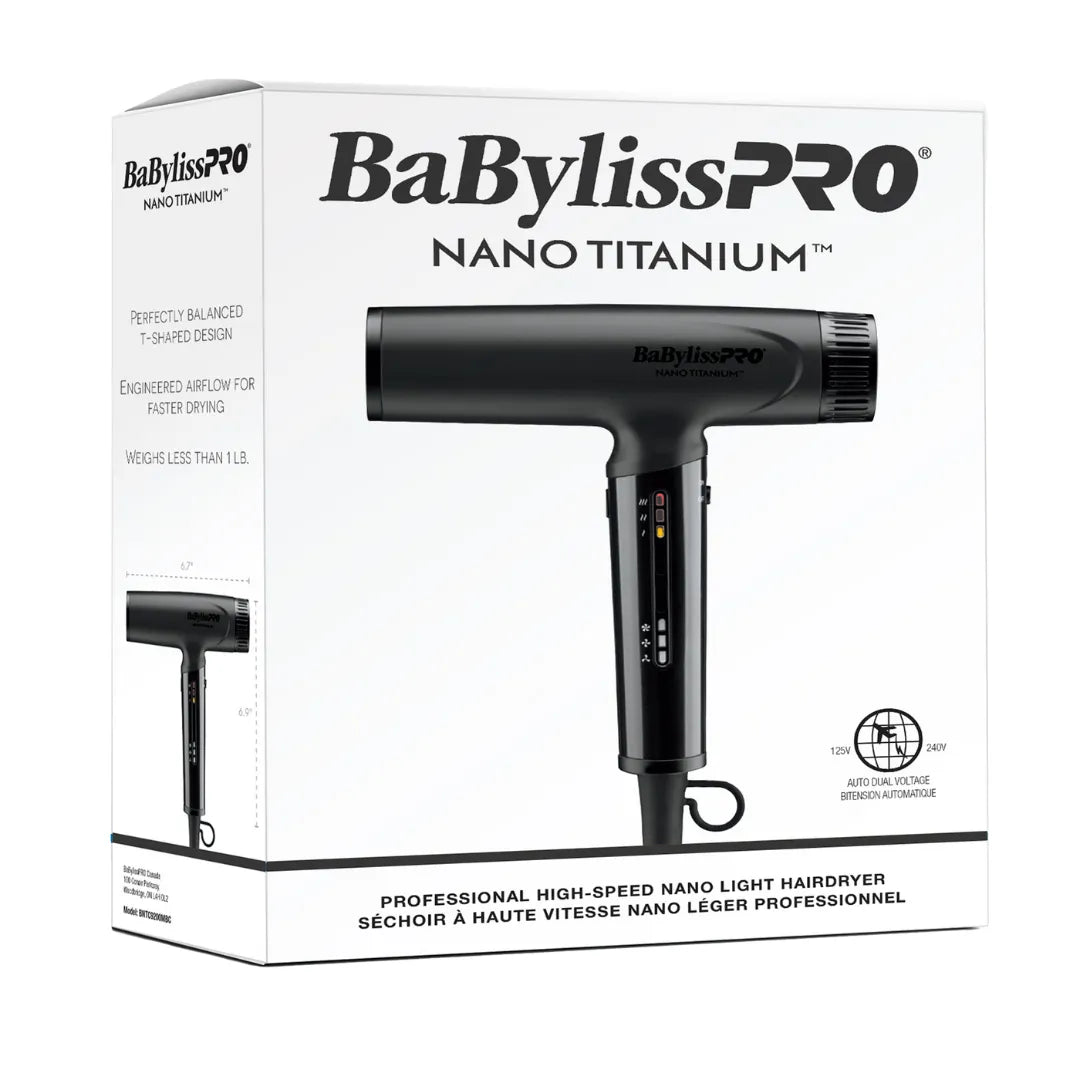 High-Speed Nano Titanium Light Dual Voltage Hairdryer - Matte Black-BabylissPro