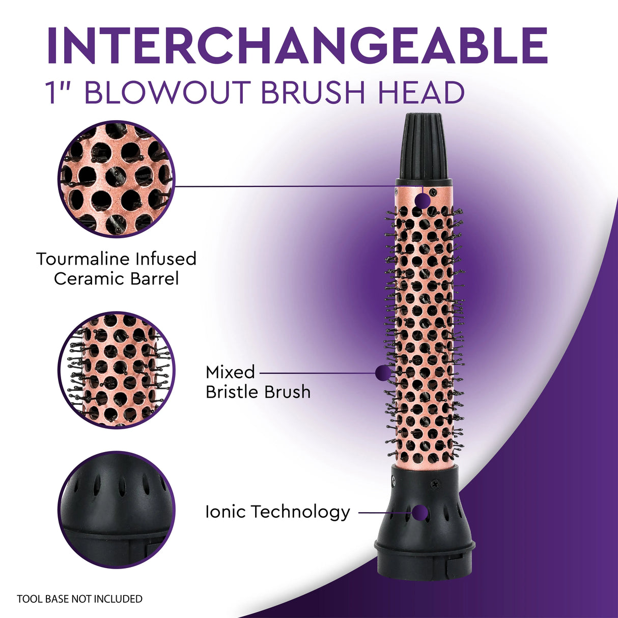 Interchangeable Blowout Brush Attachment Rose Gold-Sutra