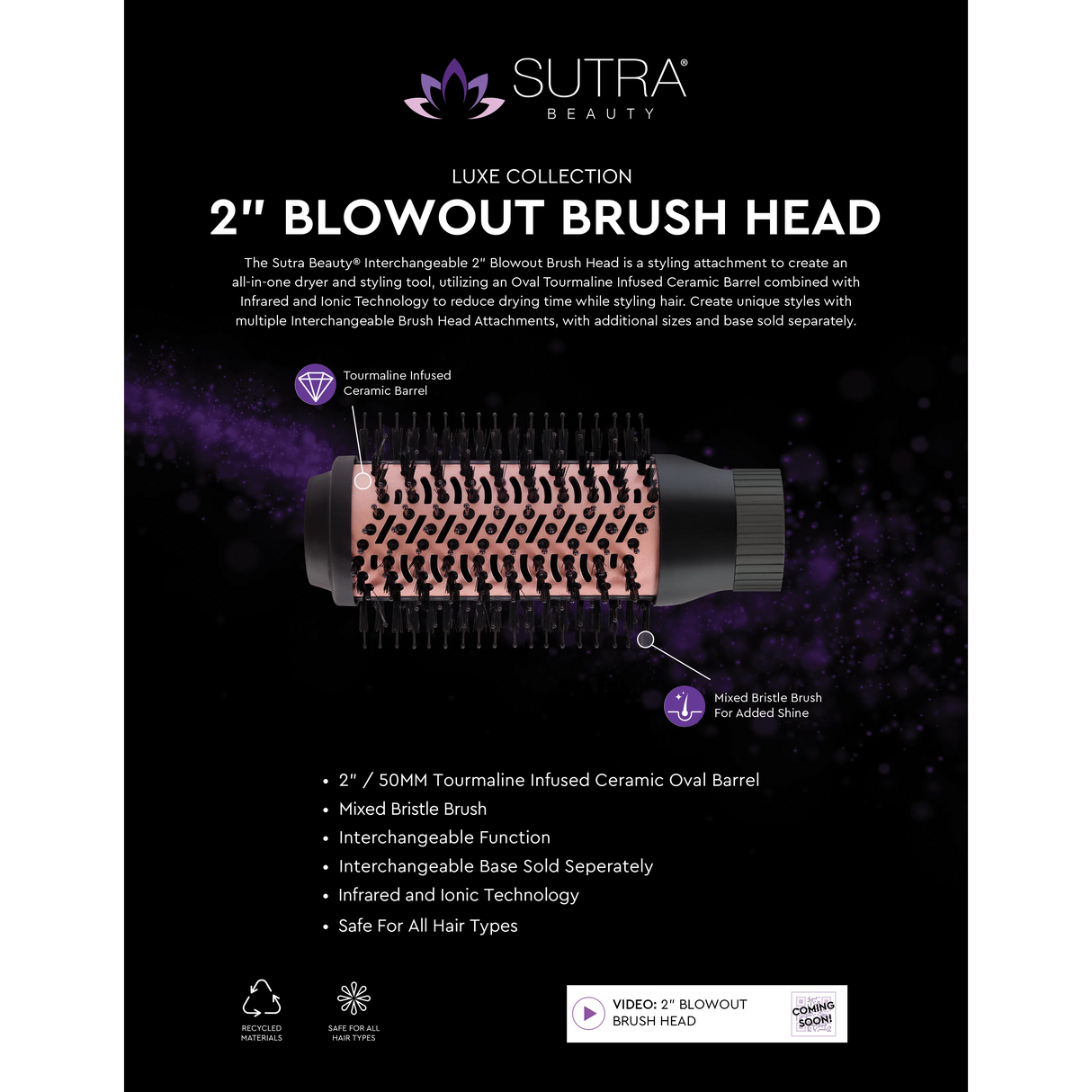 Interchangeable Blowout Brush Attachment Rose Gold-Sutra