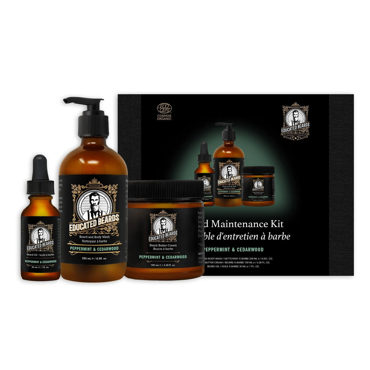 Peppermint Cedarwood Beard Maintenance Kit-Educated Beards