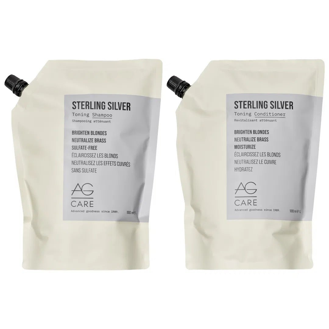 Sterling Silver Toning Shampoo + Conditioner 1L Duo-AG Care