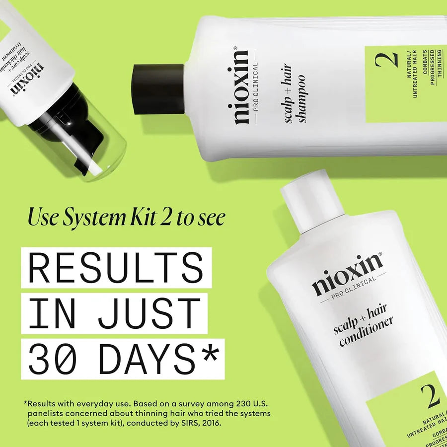 System 2 Scalp + Hair Shampoo + Conditioner 1L Duo-Nioxin