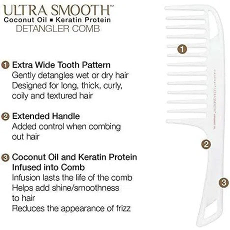 Ultra Smooth Coconut Detangler Comb-Cricket