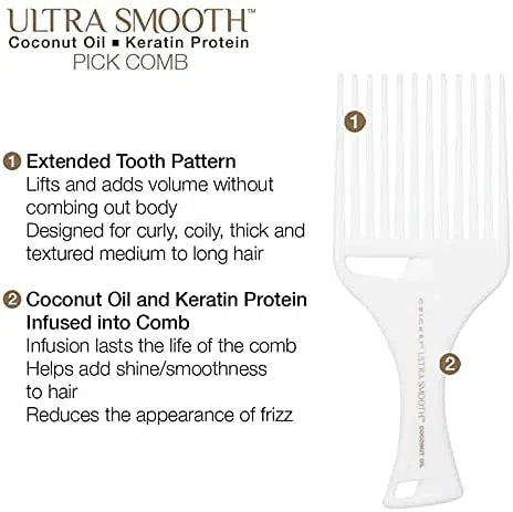 Ultra Smooth Coconut Pick Comb-Cricket