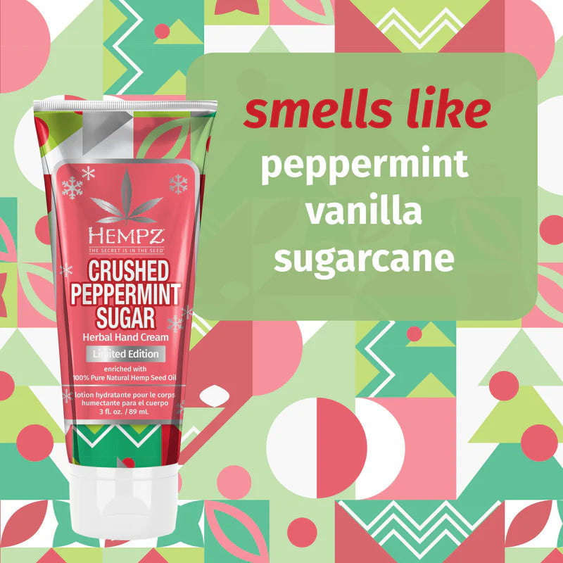 Crushed Peppermint Sugar Herbal Hand Cream - Limited Edition-Hempz