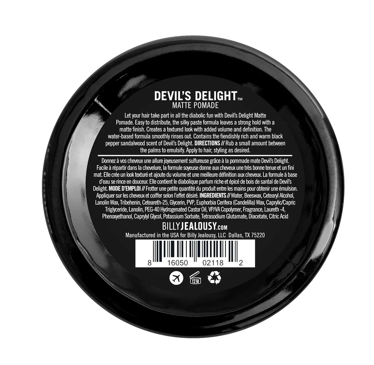 Matte Hair Pomade Devils Delight-Billy Jealousy