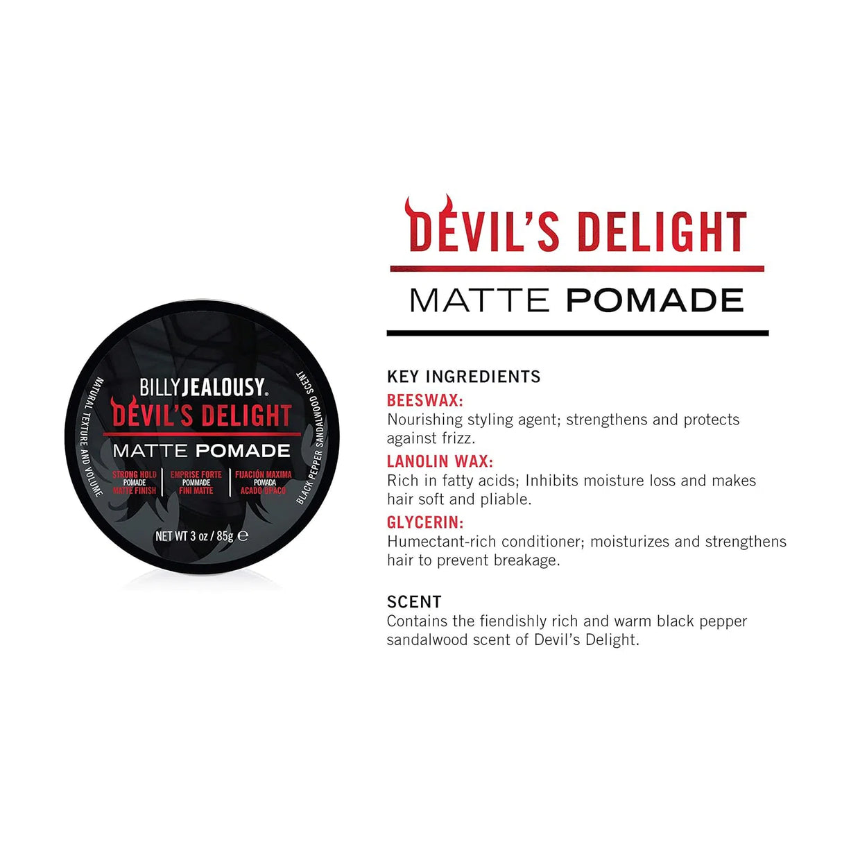 Matte Hair Pomade Devils Delight-Billy Jealousy