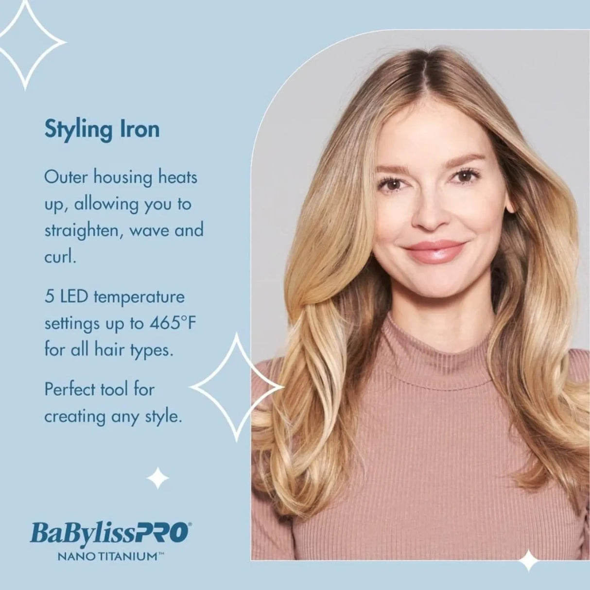 Nano Titanium Stainless Steel Optima 3100 Flat Iron 1"-BabylissPro