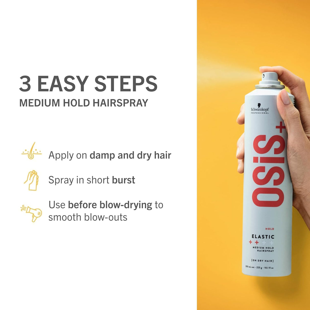 OSiS+ Elastic Medium Hold Hairspray-Schwarzkopf