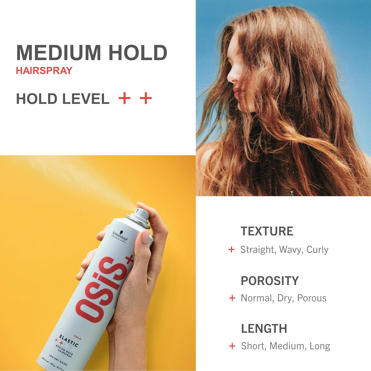 OSiS+ Elastic Medium Hold Hairspray-Schwarzkopf