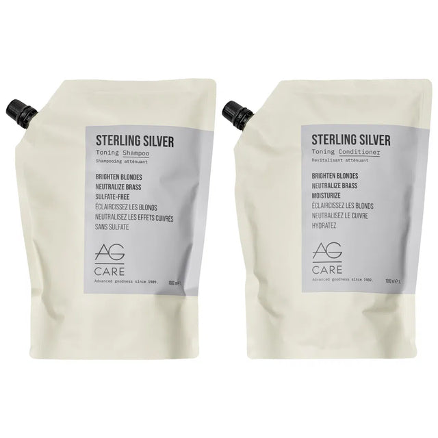Sterling Silver Toning Shampoo + Conditioner 1L Duo-AG Care
