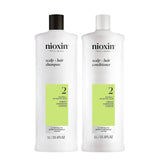 System 2 Scalp + Hair Shampoo + Conditioner 1L Duo-Nioxin