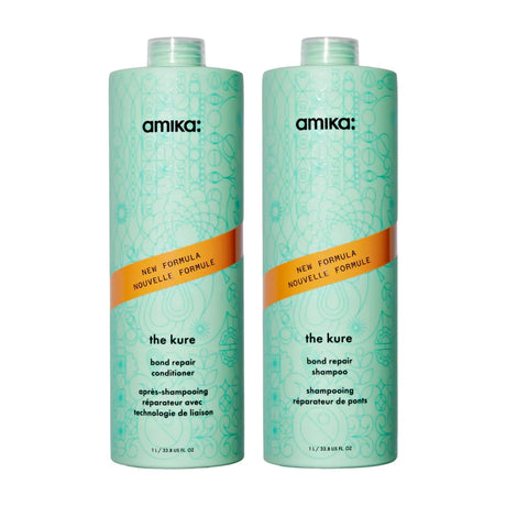 The Kure Bond Repair Shampoo + Conditioner 1L Duo-Amika