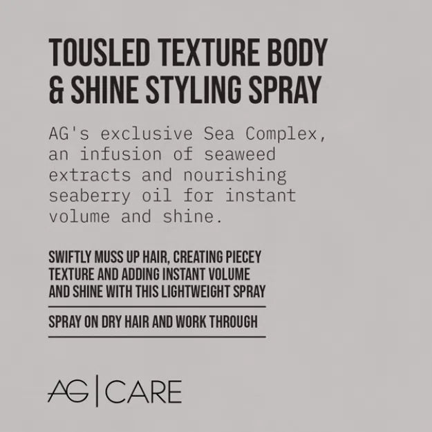 Tousled Texture Body & Shine Styling Spray-AG Care