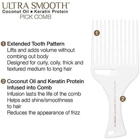 Ultra Smooth Coconut Pick Comb-Cricket