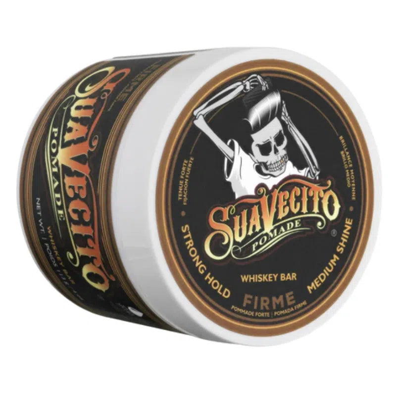 Whiskey Bar Firme (Strong) Hold Pomade-Suavecito